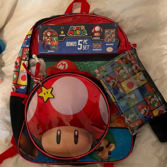 super mario backpack set